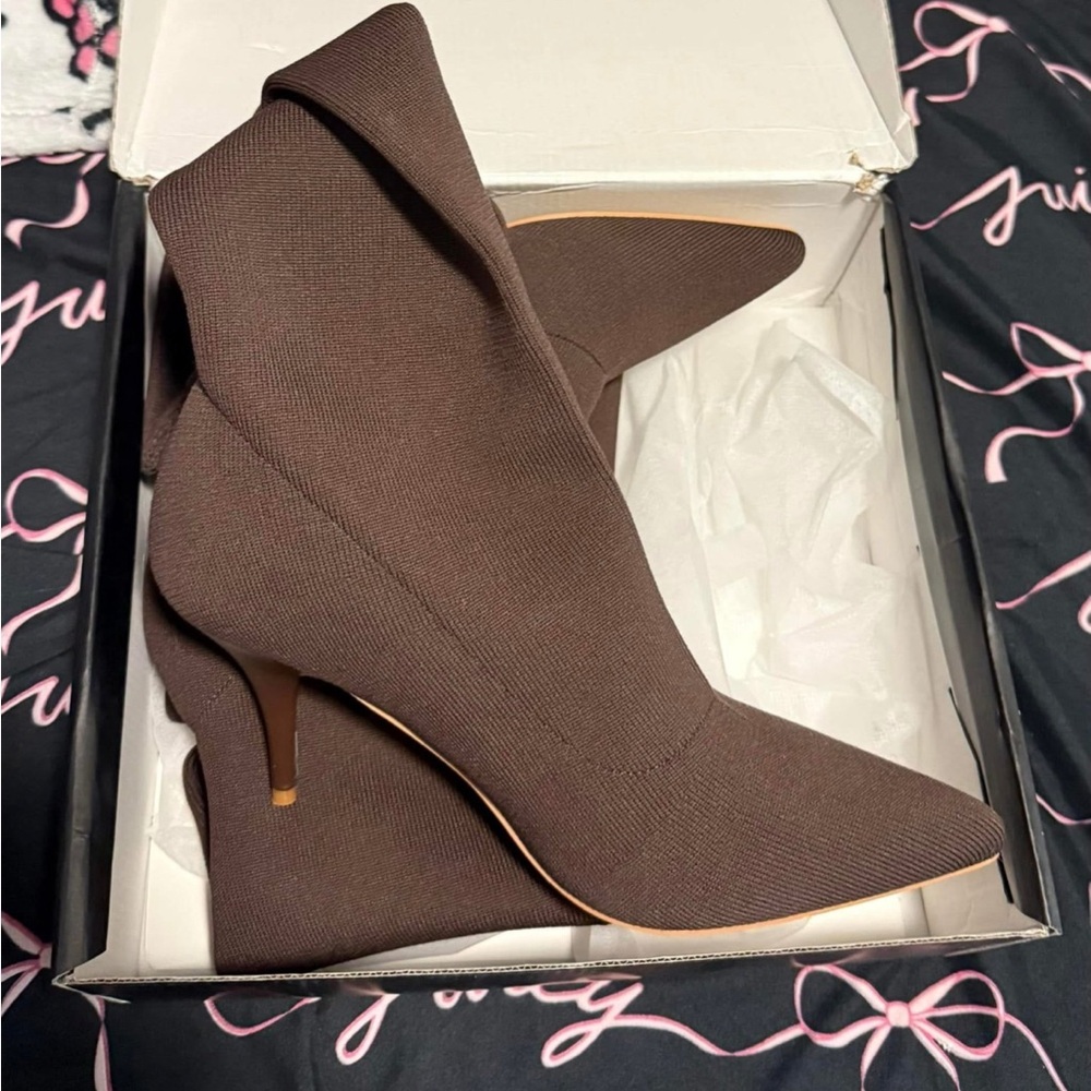 Elegant Brown Heeled Women's Boots